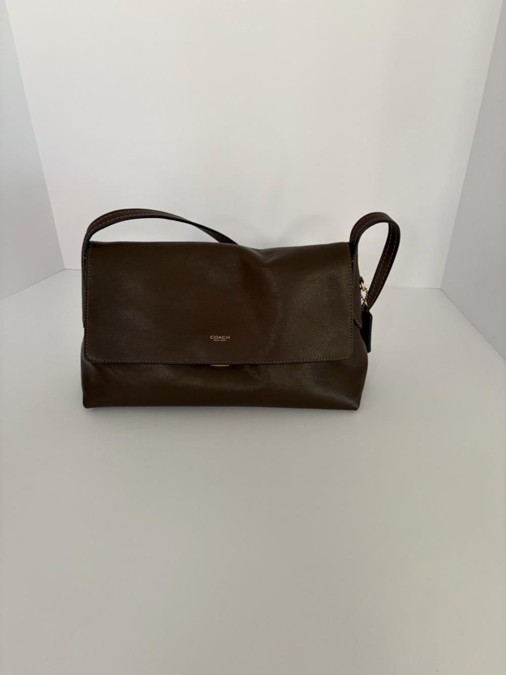 Coach Chelsea Shoulder Bag 30 in Brass/Maple with Suede Interior